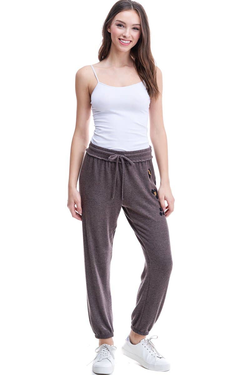 Maronie Womens Brushed Zebra Print Sweatpants Joggers
